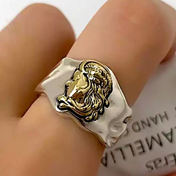 STERLING SILVER VINTAGE GODDESS MATCHING RING SET - Picture 7 of 9